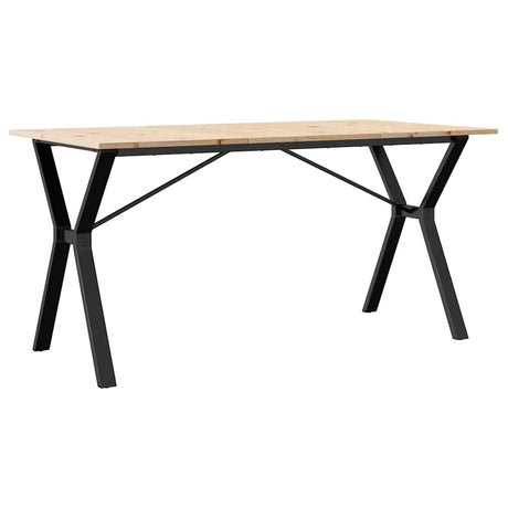 Vidaxl eettafel y-frame 140x80x75 cm massief grenenhout en staal