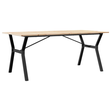 Vidaxl eettafel y-frame 180x90x75 cm massief grenenhout en staal