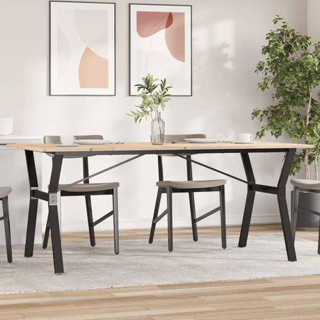 Vidaxl eettafel y-frame 180x90x75 cm massief grenenhout en staal