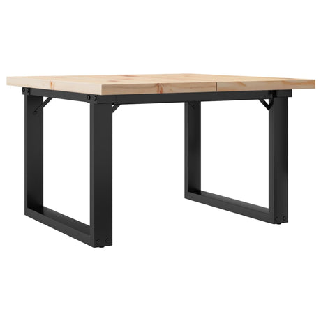 Vidaxl salontafel o-frame 70x70x40,5 cm grenenhout en staal