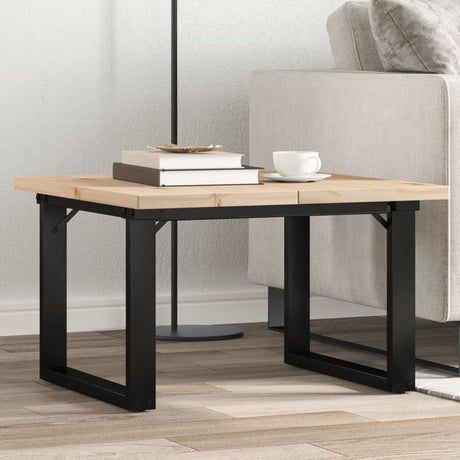 Vidaxl salontafel o-frame 70x70x40,5 cm grenenhout en staal