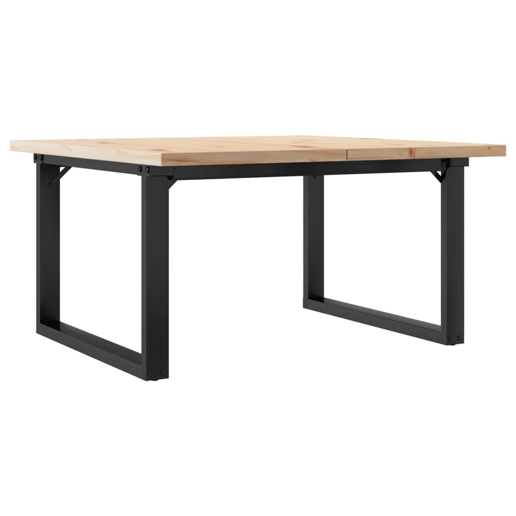 Vidaxl salontafel o-frame 80x80x45,5 cm grenenhout en staal