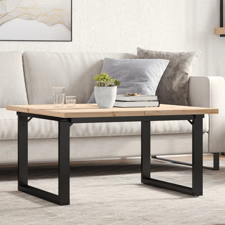 Vidaxl salontafel o-frame 80x80x45,5 cm grenenhout en staal