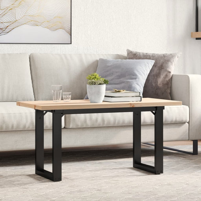 Vidaxl salontafel o-frame 90x40x45,5 cm grenenhout en staal