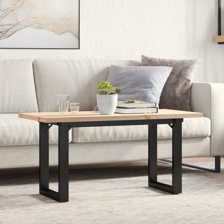 Vidaxl salontafel o-frame 100x50x45,5 cm grenenhout en staal