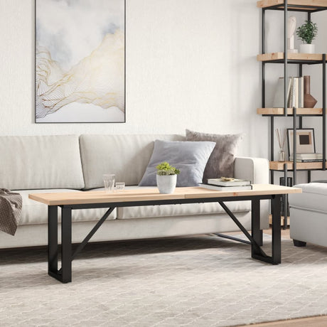 Vidaxl salontafel o-frame 160x40x45,5 cm grenenhout en staal