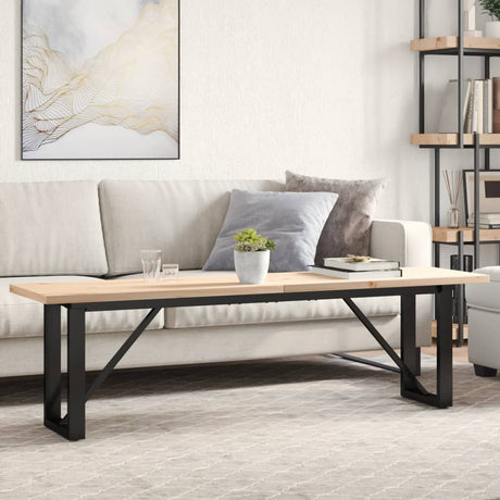 Vidaxl salontafel o-frame 160x40x45,5 cm grenenhout en staal