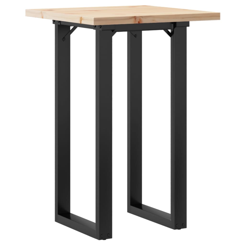 Vidaxl eettafel o-frame 50x50x75,5 cm massief grenenhout en staal