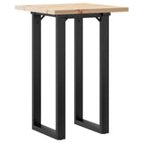 Vidaxl eettafel o-frame 50x50x75,5 cm massief grenenhout en staal