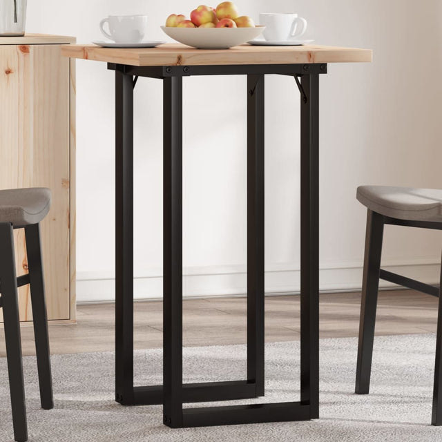Vidaxl eettafel o-frame 50x50x75,5 cm massief grenenhout en staal