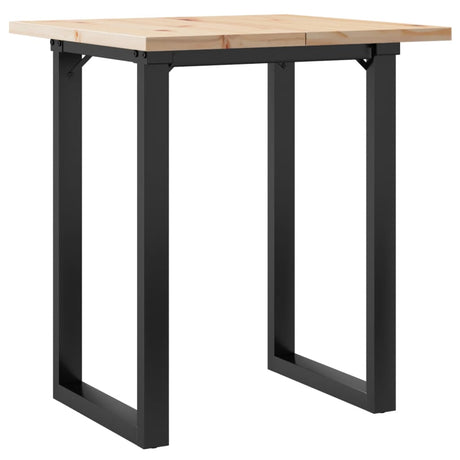 Vidaxl eettafel o-frame 70x70x75,5 cm massief grenenhout en staal