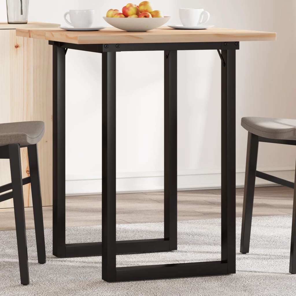 Vidaxl eettafel o-frame 70x70x75,5 cm massief grenenhout en staal