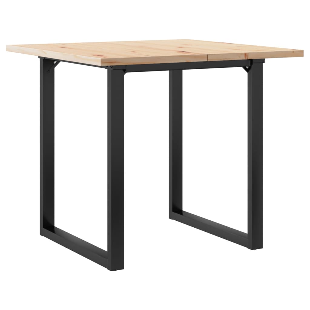 Vidaxl eettafel o-frame 80x80x75,5 cm massief grenenhout en staal