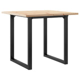 Vidaxl eettafel o-frame 80x80x75,5 cm massief grenenhout en staal