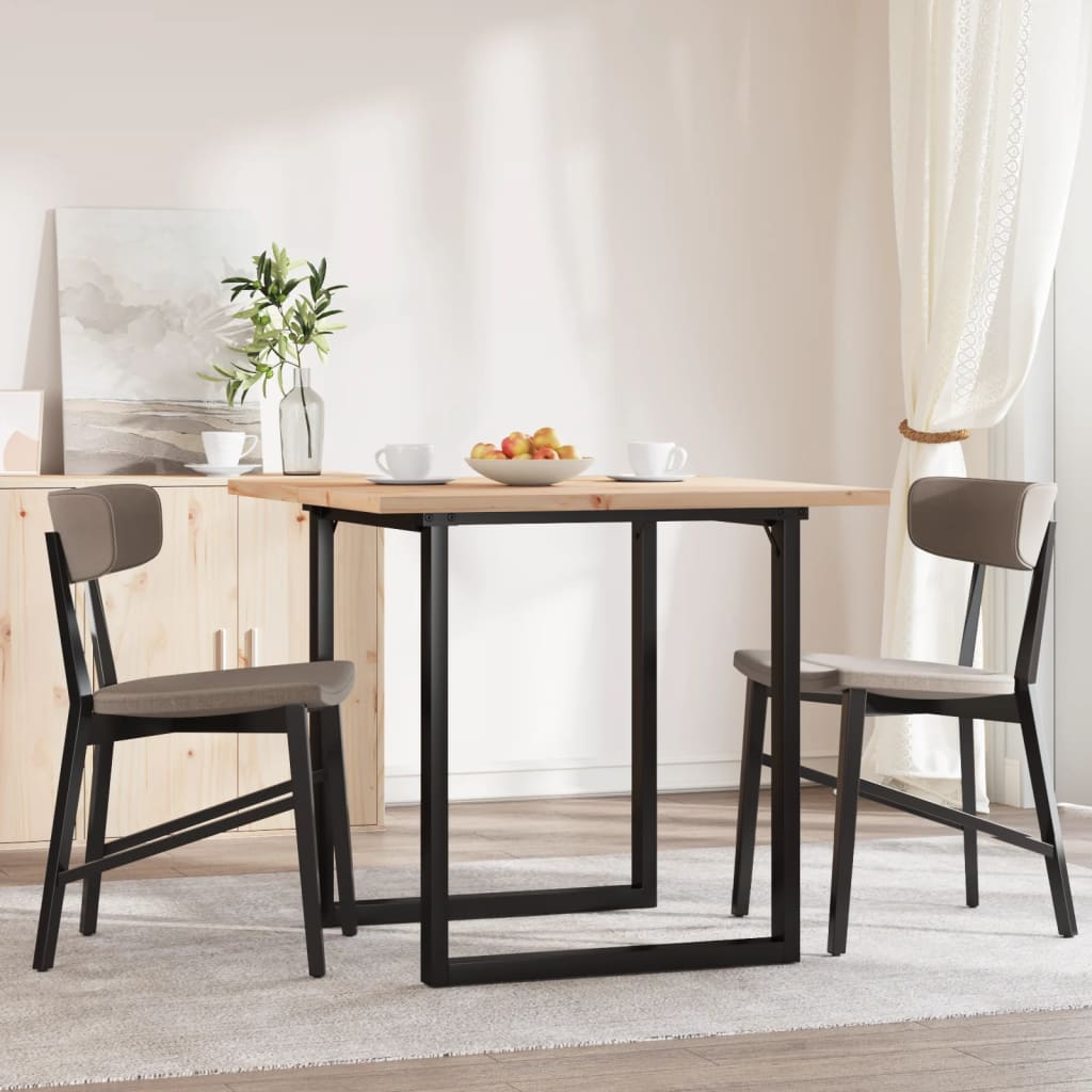 Vidaxl eettafel o-frame 80x80x75,5 cm massief grenenhout en staal