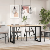 Vidaxl eettafel o-frame 160x80x75,5 cm massief grenenhout en staal
