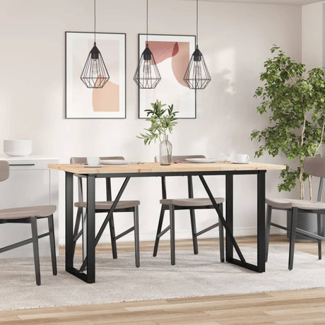 Vidaxl eettafel o-frame 160x80x75,5 cm massief grenenhout en staal