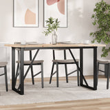 Vidaxl eettafel o-frame 160x80x75,5 cm massief grenenhout en staal