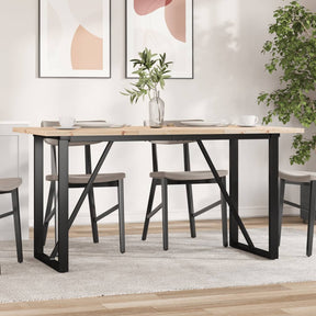 Vidaxl eettafel o-frame 160x80x75,5 cm massief grenenhout en staal