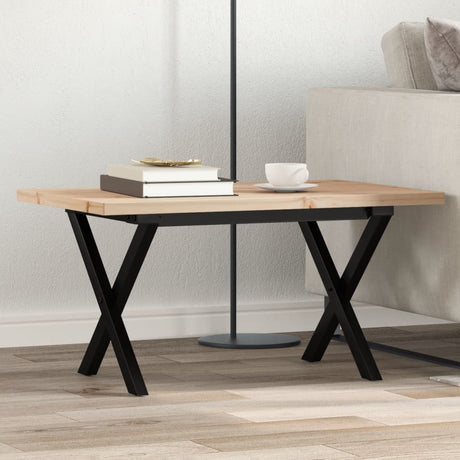 Vidaxl salontafel x-frame 80x50x40,5 cm grenenhout en staal