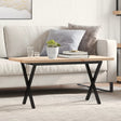 Vidaxl salontafel x-frame 90x40x45,5 cm grenenhout en staal