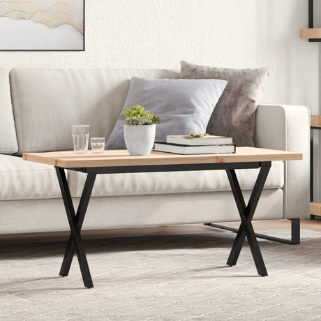 Vidaxl salontafel x-frame 90x40x45,5 cm grenenhout en staal