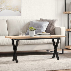 Vidaxl salontafel x-frame 110x40x45,5 cm grenenhout en staal