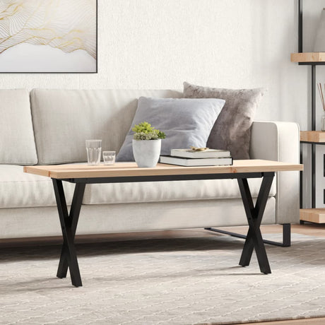 Vidaxl salontafel x-frame 110x40x45,5 cm grenenhout en staal
