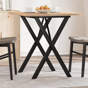 Vidaxl eettafel x-frame 70x70x75,5 cm massief grenenhout en staal