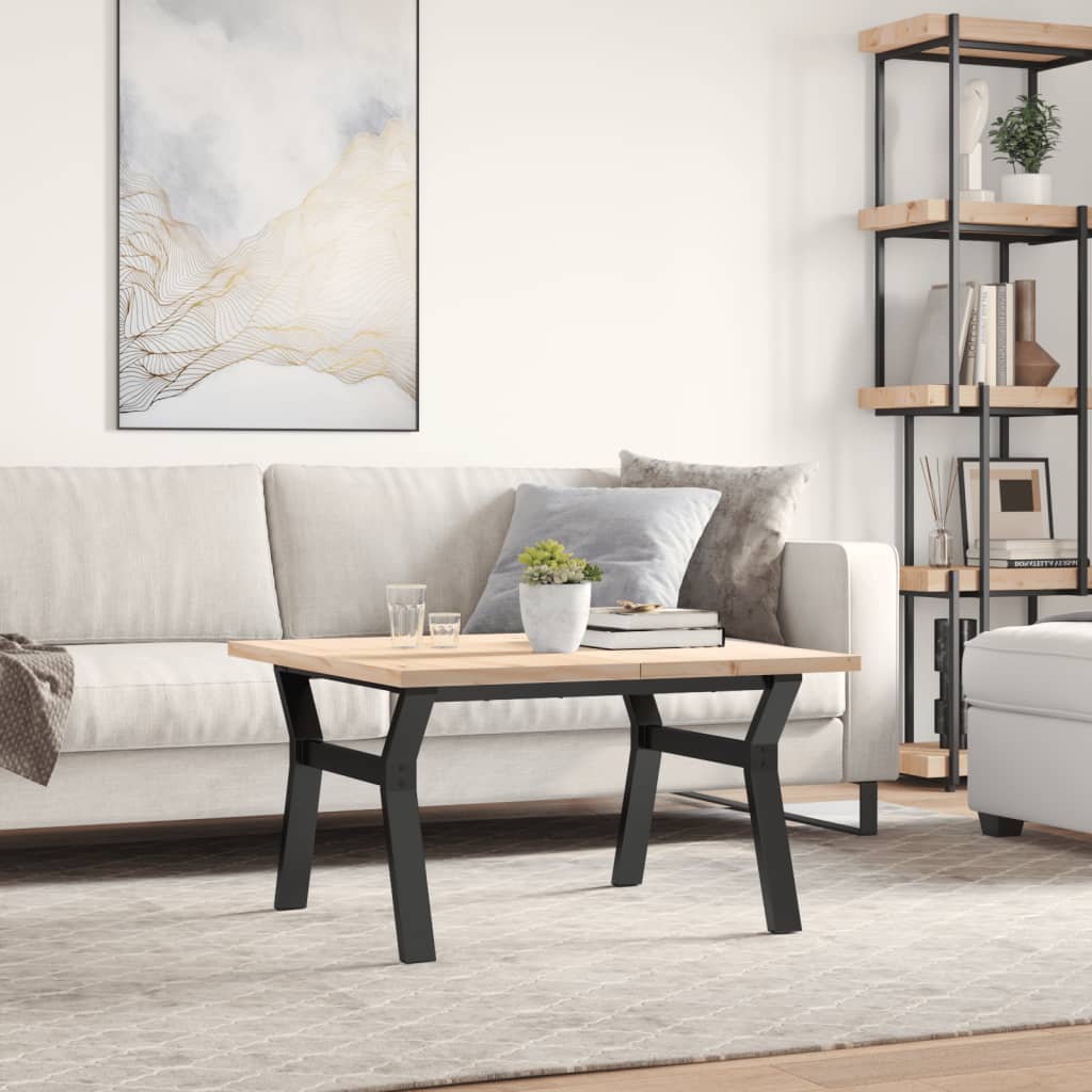 Vidaxl salontafel y-frame 80x80x45,5 cm grenenhout en staal