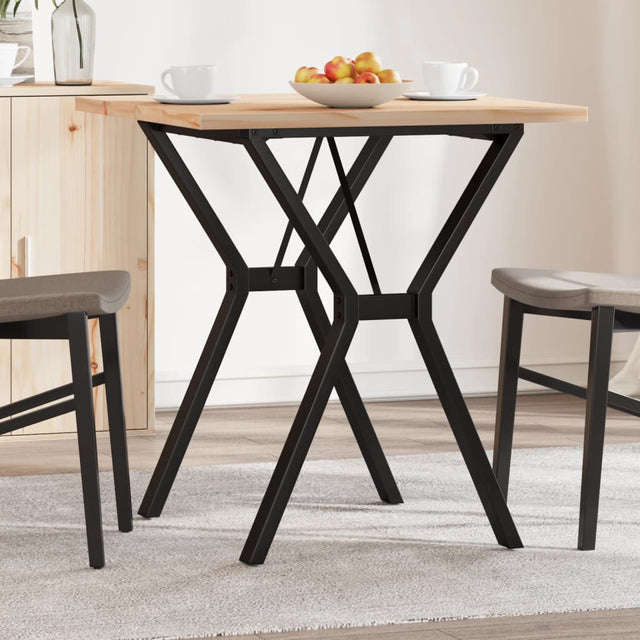 Vidaxl eettafel y-frame 70x70x75,5 cm massief grenenhout en staal