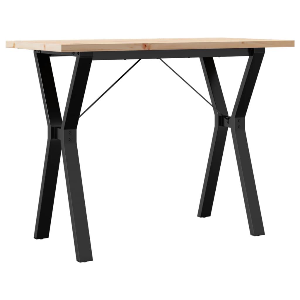 Vidaxl eettafel y-frame 100x50x75,5 cm massief grenenhout en staal