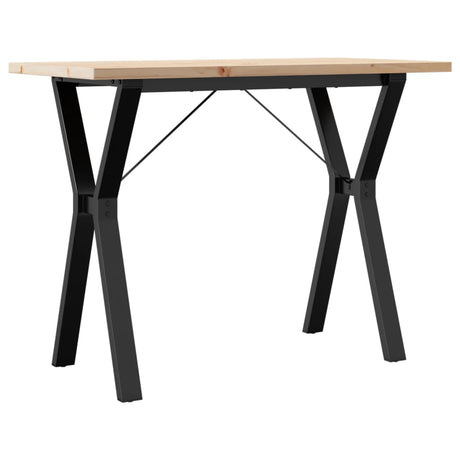 Vidaxl eettafel y-frame 100x50x75,5 cm massief grenenhout en staal