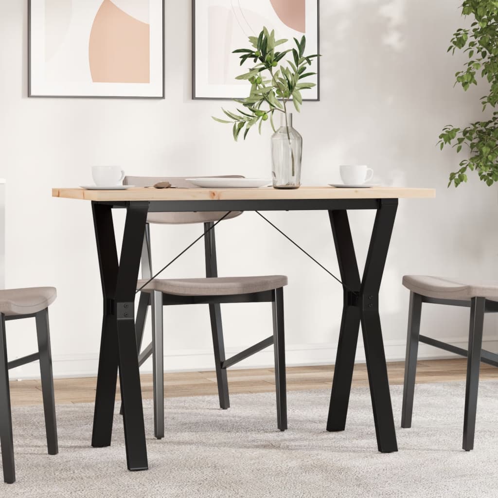 Vidaxl eettafel y-frame 100x50x75,5 cm massief grenenhout en staal