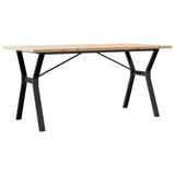 Vidaxl eettafel y-frame 140x80x75,5 cm massief grenenhout en staal