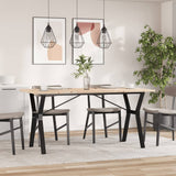 Vidaxl eettafel y-frame 140x80x75,5 cm massief grenenhout en staal