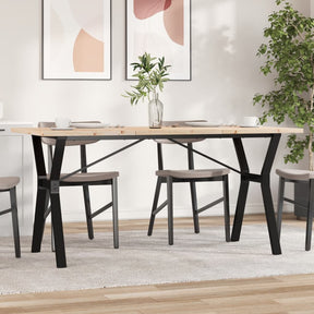Vidaxl eettafel y-frame 140x80x75,5 cm massief grenenhout en staal