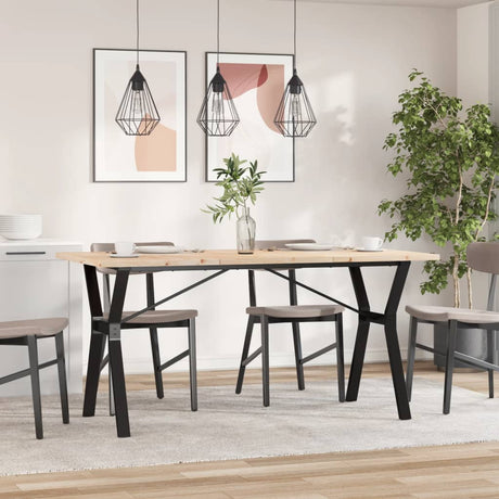 Vidaxl eettafel y-frame 160x80x75,5 cm massief grenenhout en staal