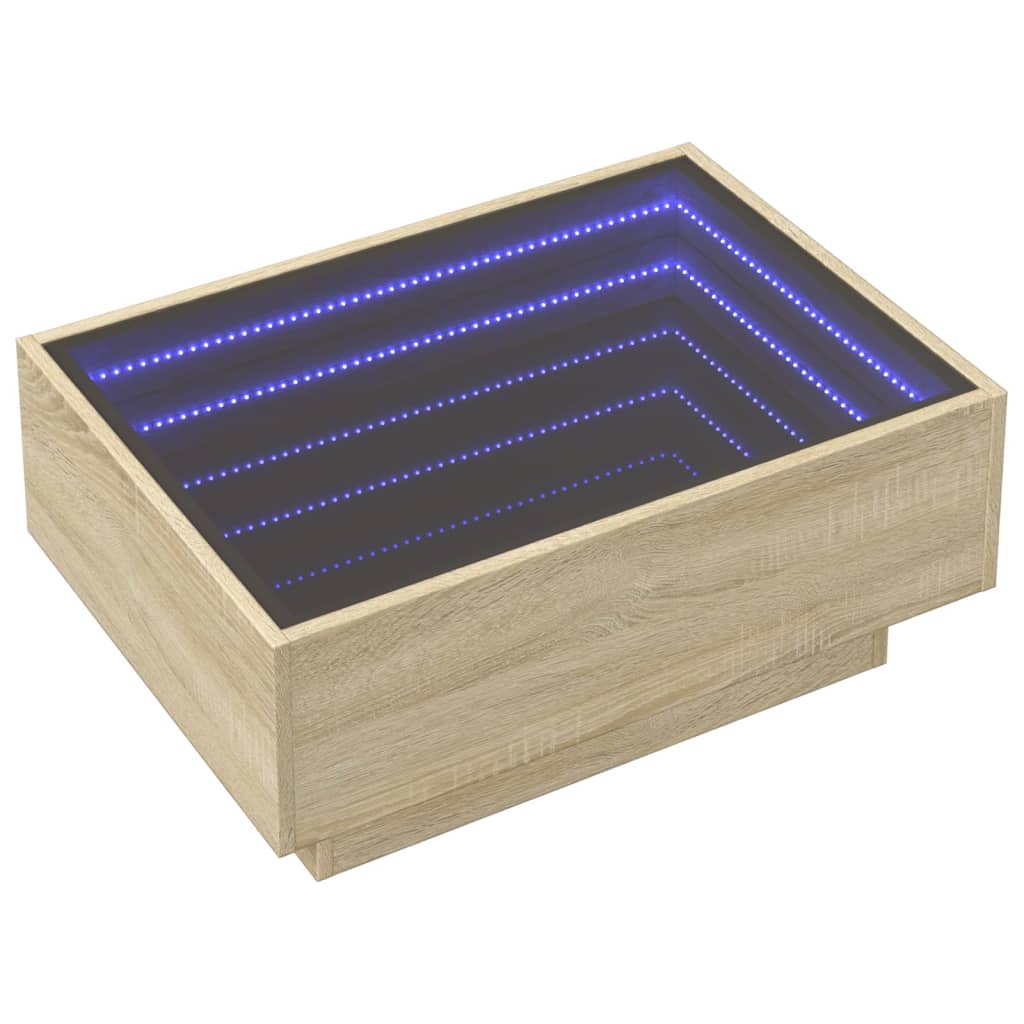 Vidaxl salontafel met led 70x50x30 cm bewerkt hout sonoma eikenkleurig