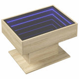 Vidaxl salontafel met led 70x50x45 cm bewerkt hout sonoma eikenkleurig
