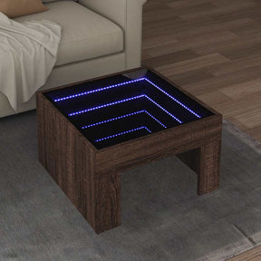 Vidaxl salontafel met infinity led 50x50x30 cm bruin eikenkleurig