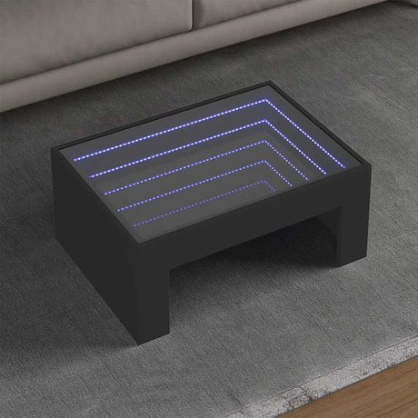 Vidaxl salontafel met infinity led 70x50x30 cm zwart