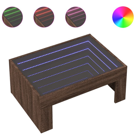 Vidaxl salontafel met infinity led 70x50x30 cm bruin eikenkleurig