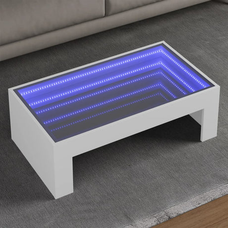 Vidaxl salontafel met infinity led 90x50x30 cm wit