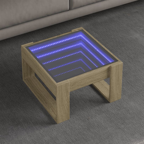 Vidaxl salontafel met infinity led 50x53x30 cm sonoma eikenkleurig