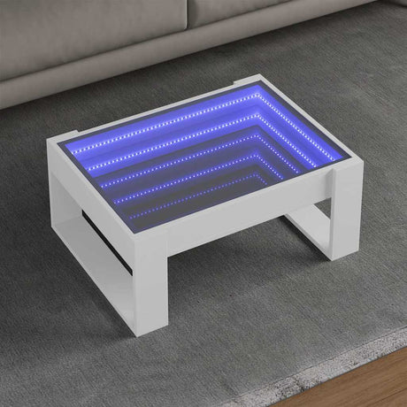 Vidaxl salontafel met infinity led 70x53x30 cm wit