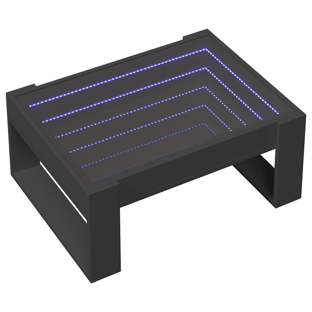 Vidaxl salontafel met infinity led 70x53x30 cm zwart