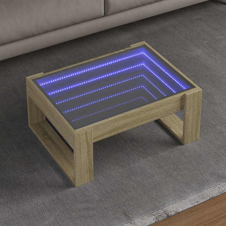 Vidaxl salontafel met infinity led 70x53x30 cm sonoma eikenkleurig