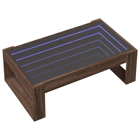 Vidaxl salontafel met infinity led 90x53x30 cm bruin eikenkleurig