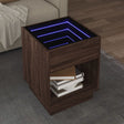 Vidaxl salontafel met infinity led 40x40x50 cm bruin eikenkleurig